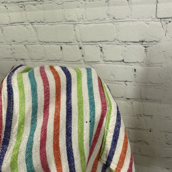 By Cynthia Pants Large Pull On Linen Blend Striped Waist Pockets Resort Cottage - Picture 9 of 11